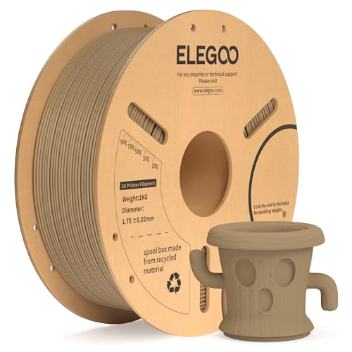 ELEGOO PLA+ 3D Printer Filament 1.75mm Wood Colour 1KG