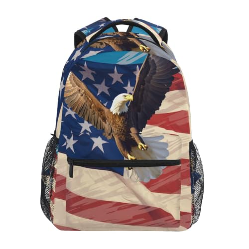 Sac à dos scolaire drapeau américain pour voyages et école