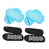 GANAZONO 2組 女性用保湿ショートソックス 綿混素材 通気性快適 足部ケア 靴下 足 ブラック ブルー 夏 春 秋用