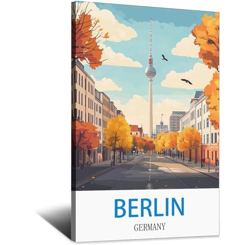 Poster de voyage vintage Berlin pour décorer un salon ou un bureau au style globe-trotteur