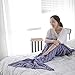 yashidali Wearable Mermaid Tail Blanket Crochet, All Seasons Warm Knitted Bed Blankets Sofa Living Room Quilt for Kids and Adults, Fish-Scales Pattern, 76.8