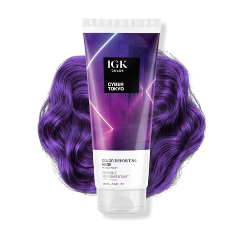 IGK Brown Bella Color Depositing Hair Mask | Chocolate Brown Semi Permanent Hair Color Conditioner + Gloss Toner | Hydrating Formula Adds Shine + Refreshes Color | Vegan + Cruelty Free | 6 oz