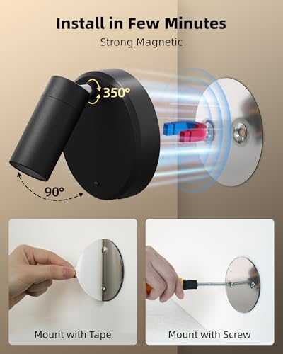 EZVALO Spotlights Indoor with Remote, 5500mAh Rechargeable Picture Lights, Wireless LED Uplighting with Timer＆Dimmable, 3CCT, Display Lights for Plant Painting, Artwork, Accent Lighting (2Pack-Black)