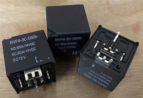 Relé 5 pines NVF4-3C-S60b con capacidad de 80A para alta corriente