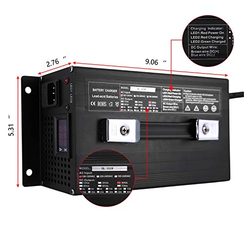 OHMOTOR Golf Cart Battery Charger Rapid Charge Club Car Battery Charger for EZGO Yamaha (36V18A-D Style) - Thumbnail 4