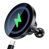 Charge rapide de 15 W avec protection sûre : ce support de téléphone MagSafe pour support RAM avec base sphérique de 2,5 cm a non seulement une charge rapide de 15 W, mais dispose également d'une puce intelligente de contrôle de la température avec dissipation de la chaleur pour fournir une protection contre les surintensités, les surtensions et la surchauffe pour garantir une charge sûre