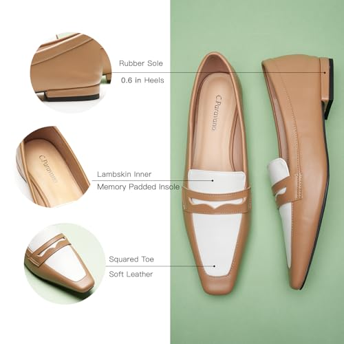 Image of C.Paravano Loafer Women Penny Loafers Flat Shoes for Women Slip On Shoes Crocodile-Embossed