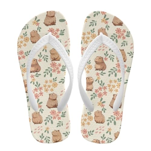 JOAIFO Little Girl Sandals Cute Slides Capybara Sandalias Para NiñOs Baby Boy Sandals for Kids Flip Flops Boys Slides Size 10 White Straps