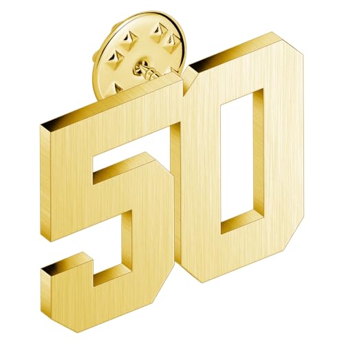 AMITER Personalized 0-100 Number Lapel Pins, 18K Gold Brooch Pin Tie Tacks for Suits, Neckties, Hats, Men & Women