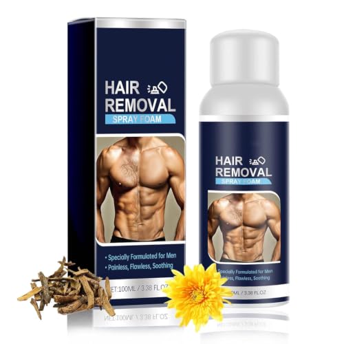 Mens Hair Removal Spray Foam Painless Effective & Gentle Hair Removal Cream Slows Hair Growth for Underarm Chest Back Legs Painless Hair Remover At Home Body Depilatory Cream Spray