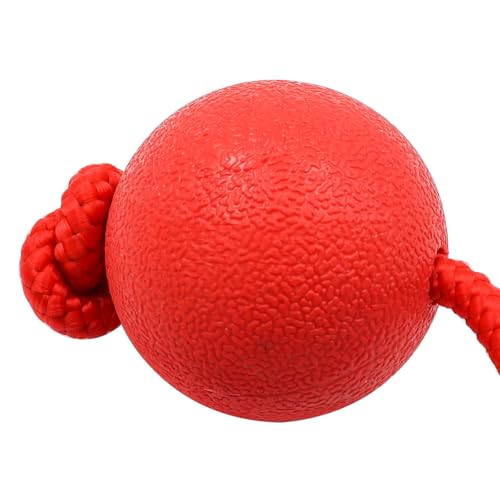 Sarini Pack of 2 Elastic Dog Game Ball with Rope, Red, Natural Rubber, Dog Toy, Medium Breeds, Outdoor, Portable, Chewing - Image 3