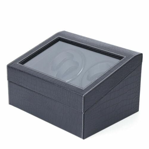 Automatische Uhrenbeweger Box, 4+6 Beweger Uhrenbox Automatikuhren Watch Winder Crocodile Pattern 30.5 * 23.5 * 18cm