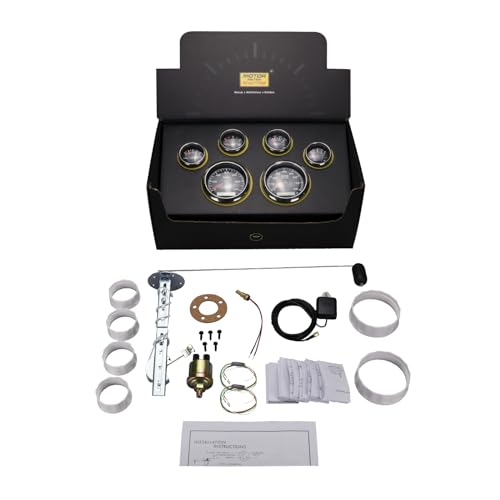 Image of MOTOR METER RACING 110mm 4-3 /8 inch W PRO Series 6 Gauge Set Black Dial | White LED, GPS Speedometer, Tachometer, 52mm, 2-1 /16 inch, Volt, Fuel Level, Water Temperature, Oil Pressure, Car, Boat, Truck