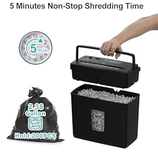Woolsche Paper Shredder for Home,5 Sheet Desktop Cross Cut with 2.38-Gallon Basket Shredder,P-4 Security Level, 4-Mode Design, Shreds Paper/Credit Card - Durable, with Jam Proof Function for Home