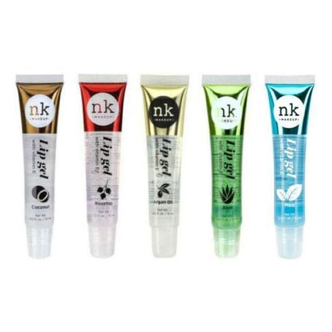 5 PACK NK Lip Gel with Vitamin E Coconut, Rose Hip, Argan, Aloe and Mint Lip Gloss by Nicka K New York Cover