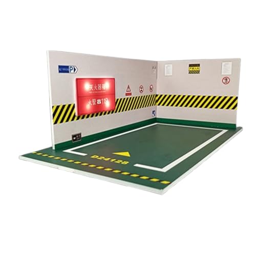 Modelo de exhibición de garaje - Coche de fundición a presión 1:24 coleccionable, escena de estacionamiento iluminada por LED | Vitrina detallada de vehículos para estante de escritorio doméstico