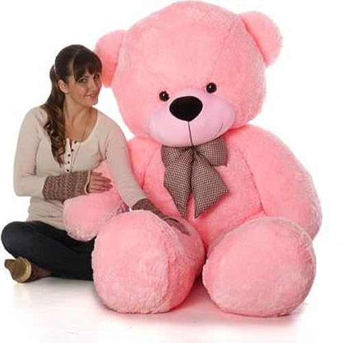 5 Feet Giant Pink Teddy Bear - 60 Inch Jumbo Soft Plush Stuffed Animal Toy for Kids, Girls, Boys & Adults | Cuddly Gift for Birthdays, Valentine's Day (Baby Pink) (5 Feet, Pink)