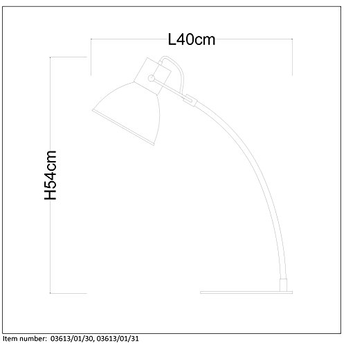 Lucide CURF - Schreibtischlampe - 1xE27 - Weiß – Bild 5