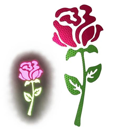 Image of High-Intensity Grade Reflective Rose Car Decal, Customizable, Multiple Colors and Size Options, Special Edition Hot Pink, 12inches