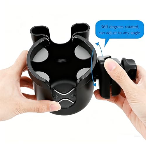 Image of Accmor Wheelchair Cup Holder and Hook, 2-in-1 Walker Cup Holder Attachment, Universal Drinks Holder for Stroller, Scooter, Rollator, Walker, Wheelchair Accessory