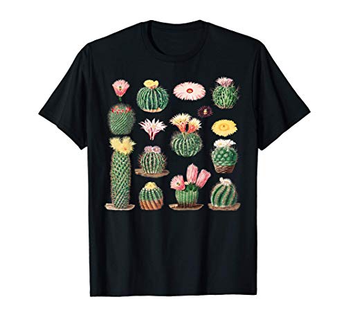 Vintage Cactus Succulente Cacti Design Maglietta
