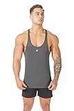 Jed North Bodybuilding Stringer Gym Tank Top Singlet Racerback, X-Large, Grey