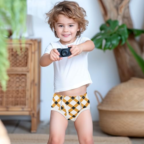 visesunny Boys Potty Training Underwear Orange Mismatch Check Breathe Cotton Briefs Size 2T-8Y for Toddler3