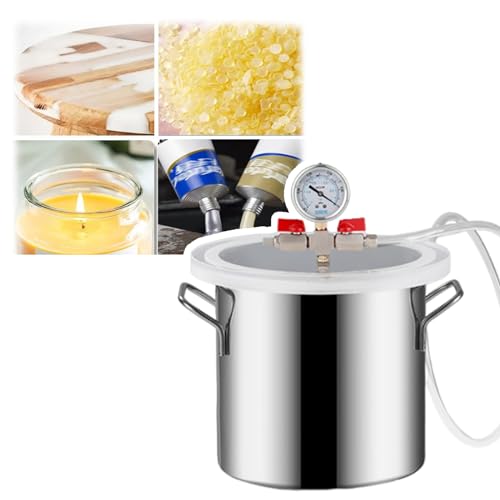 Stainless Steel Degassing Vacuum Chamber for Laboratory, Vacuum Defoaming Barrel Crystal Glue Degassing Chamber, Home Vacuum Degassing Chamber Liquid Defoaming Machine ( Size : 100L/26Gal(50x50cm/19.7