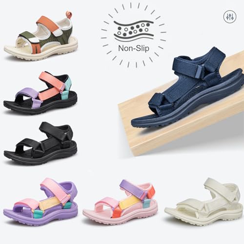Image of vibdiv Boys Girls Sandals Open-Toe Summer Outdoor Unisex Child Sport Sandals Athletic Lightweight(Toddler /Little Kid /Big Kid)
