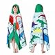 MOKANI Badeponcho Kinder Baumwolle | Super Weich & Saugfähig Handtuch Poncho | 50 x 30 Badetuch Strandponcho Kapuzenhandtuch für Mädchen Jungen Alter 3-12, Grüner Dinosaurier