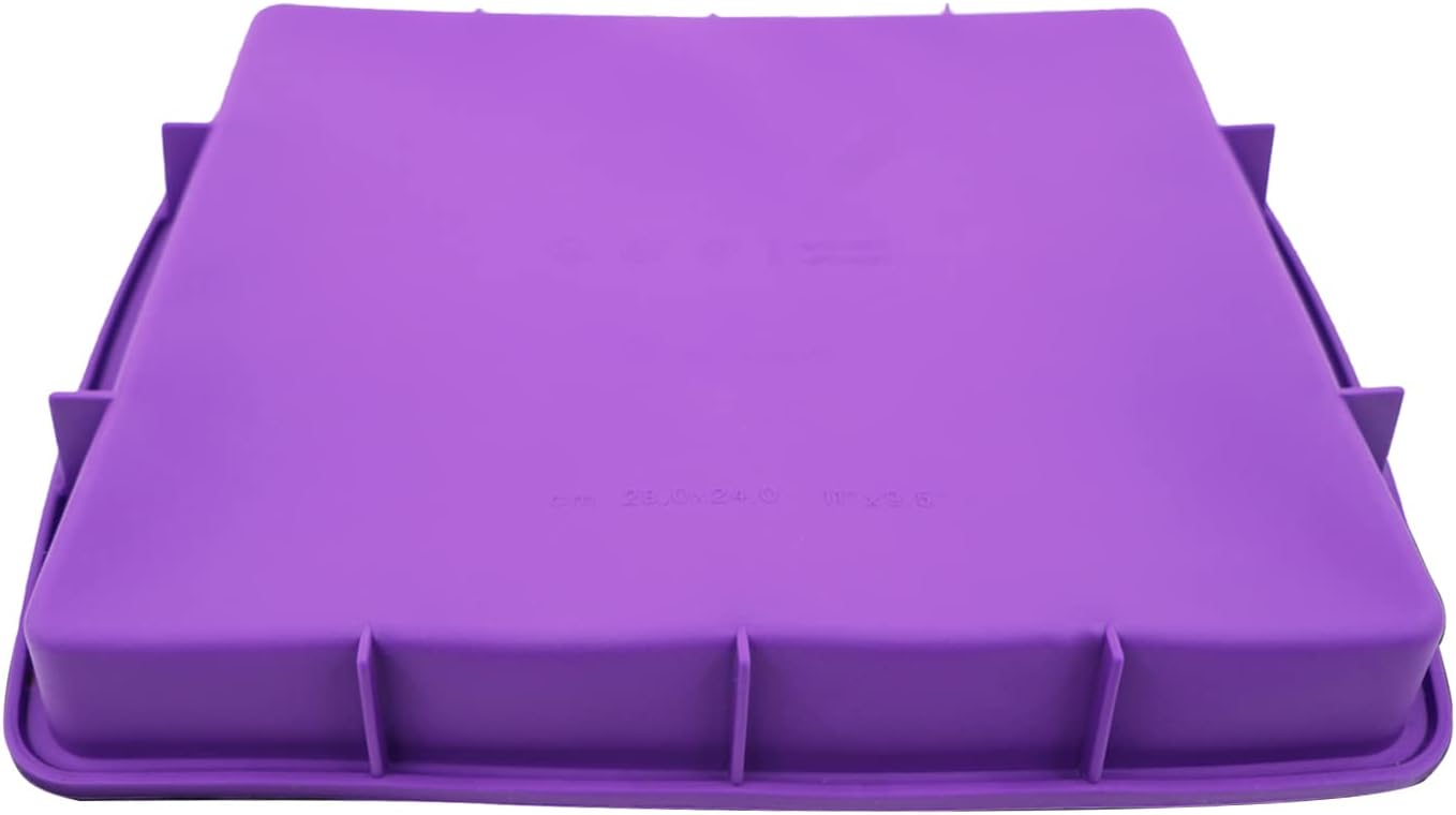 Lmaray 11 x 9.5 Inch Purple Silicone Baking Pan, Safe, Durable, Easy Cleanup, Microwave and Oven Safe - Image 3