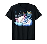 Watercolor Kawaii Axolotl PJ Jewish Chanukah