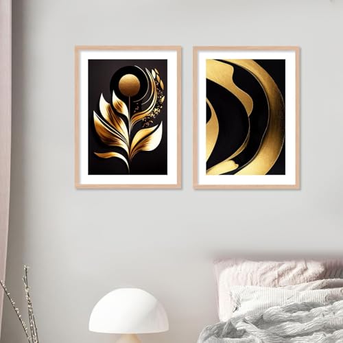 Image of kotart Minimal Colorful Abstract Modern Art Wall Painting with Frame for Living Room Bedroom Hall Office - Framed Painting for Wall Decoration - Wall Decor for Home - Pack of 4 (Art 2, Big (13x17 or 13x13 inch))