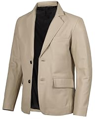 Beige - Blazer Leather Coat
