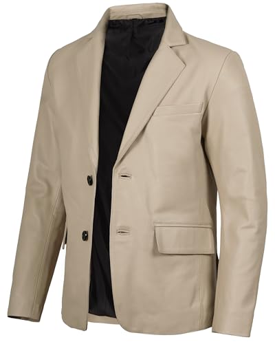 Image of Decrum Lambskin Leather Blazer for Men - Genuine Leather Sport Coat for Formal & Business Casual