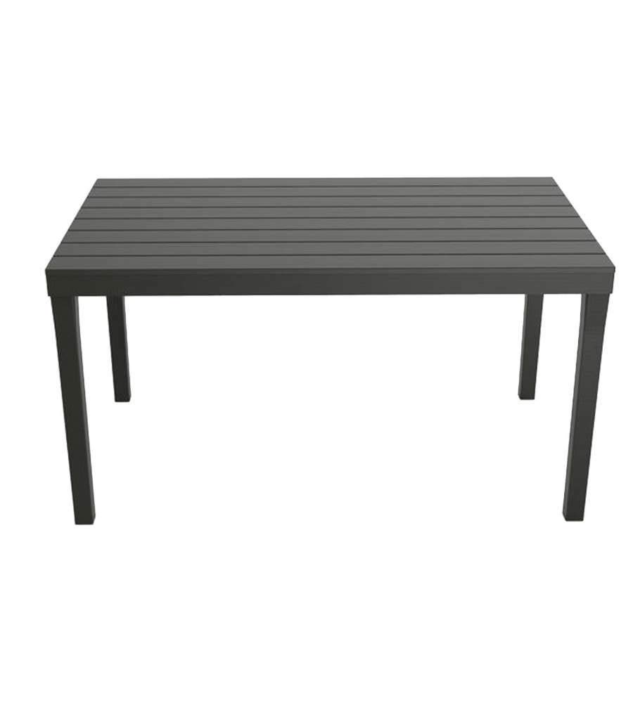 Dmora - Table d'extérieur Vasto, Étagère à manger rectangulaire, Table de jardin polyvalente intérieure et extérieure, 100% Made in Italy, 138x78h72 cm, Anthracite