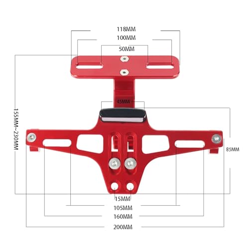 Support plaque SYM Maxsym TL500 avec éclairage LED support de queue - 7