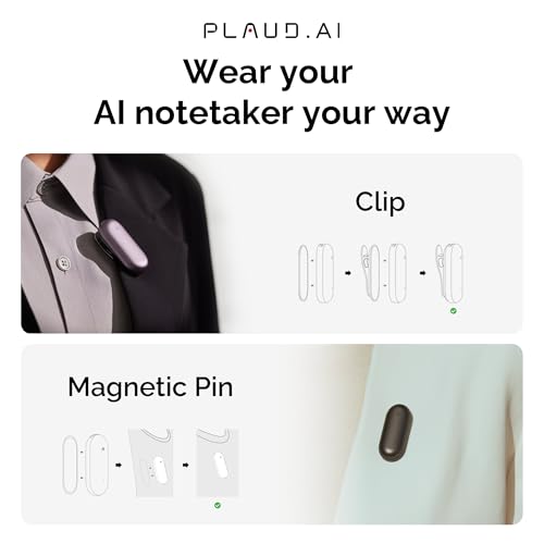 Image of AI Voice Recorder, PLAUD NotePin Voice Recorder, App Control, AI Notetaker, AI Transcribe & Summarize Support 112 Languages, 64GB Memory, Audio Recorder for Lectures, Meetings, Gray
