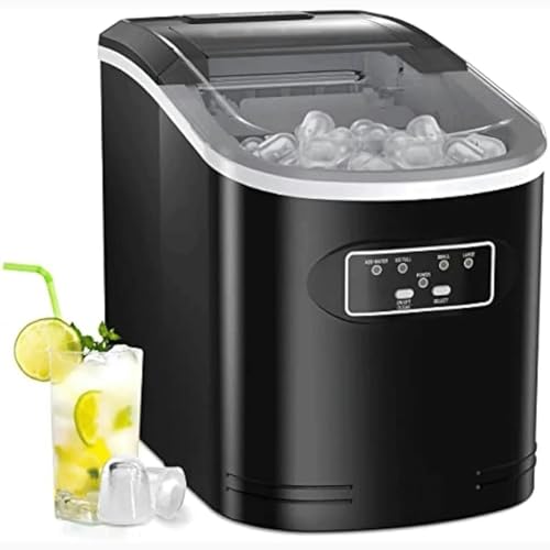 Máquina fabricadora de hielo para encimera, 26 libras en 24 horas, con función de autolimpieza, compacta y portátil