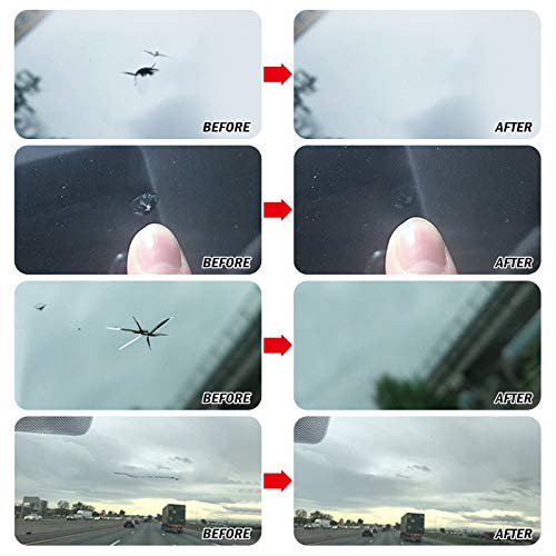 Windshield Repair Kit, Car Window Glass Repair Tool for Quick Fix Windshield Chips, s, Bulls-Eye, Star-Shaped and Half-Moon