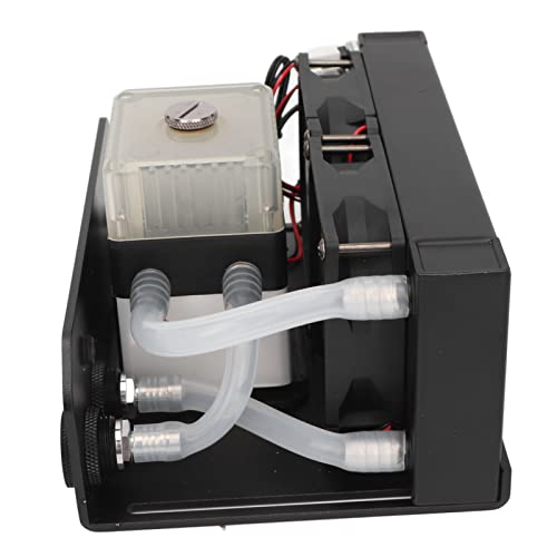 Water Cooling Pump Tank,450L H 3000Rpm Dual Fan Computer Water Tank, G1 4 Threaded Pipe D Port 4Pin Cpu Water Pump For Pc Desktop Water Cooling System #TOP13