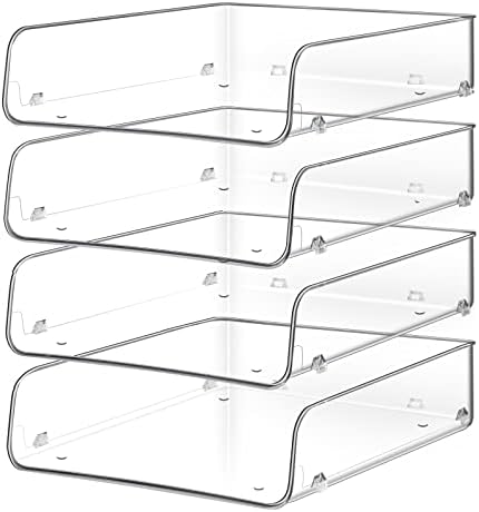 Amazon.com: 4 Tiers Stackable A4 Paper Trays, Office Desk File Holder ...