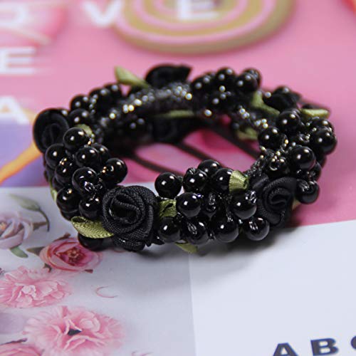 Benpin Pearl Hair Ties Elastic (4Pcs), Pretty Fancy Hair Scrunchies Hair Bands Ponytail Holder Cute Fashion Hair Accessories Ideal For Women Girls Kids (Type 1918) #TOP2