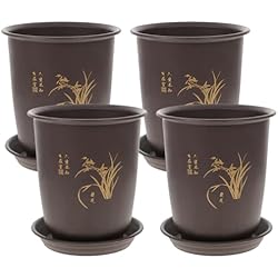 Maceteros Japoneses HAKIDZEL 4 Juegos Maceta Maceteros Macetero Suculento Macetero Antiguo Macetero De Orquídeas De Plástico Plantador Asiático Chino Macetero Japonés Caballero El Plastico Decorar 15c