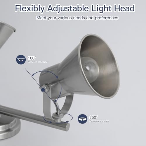 Image of Nickel 3-Light Track Lighting Kit, Directional Ceiling Light Fixtures, Industrial Kitchen Lighting for Island, Over Table, Hallway,Laundry Room