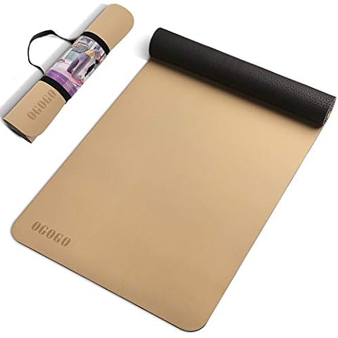 OGOGO Yoga Mat Double-Sided Non Slip,Eco Friendly Exercise Yoga Mat for Men and Women,Thick High Density Pro Mat with Carrying Strap Cover