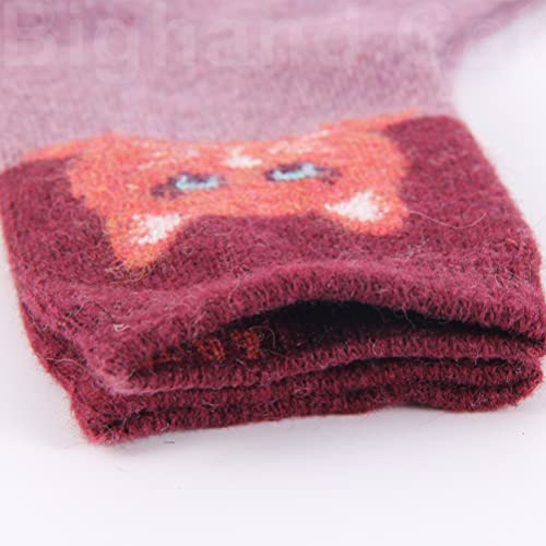 Image of IIG 5 Pairs Women's Vintage Style Thick Wool Warm Winter Crew Socks