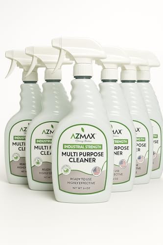 AZMAX Industrial Strength Multi Purpose Cleaner 24 Oz Spray Bottles Citrus Scent Made in USA for bathrooms automotive warehouse removes Oil Grease Grime Stains Non-Flammable Biodegradable 6 Pack image 5