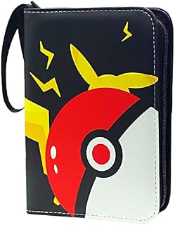 Trading Card Binder for Pokemon, Fits 400 Cards with 50 Removable Sleeves, Zipper Binder Card Holder Collectors, Cards Holder Album, Book Folder Storage Organizer for Boys Girls