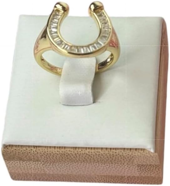 Gigi&Jen Make it happen Horseshoe Ring with Cubic Zirconia,14k Gold Plated over 925 Sterling Silver